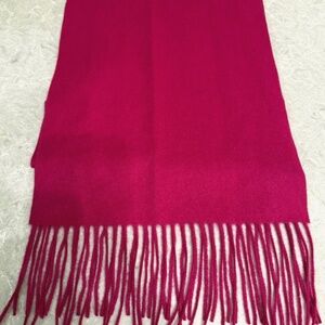 ENZO Mantovani Hot Pink 100% Cashmere Scarf Wrap 48" w/ Tassel EUC